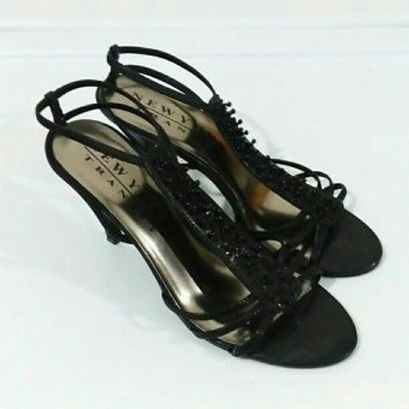 New York Transit Shoes - NY Transit Black Sequin Sandles 8.5